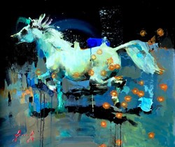 Arabian Horse by Christian Hook - Original Painting on Mounted Drawing Film sized 24x20 inches. Available from Whitewall Galleries